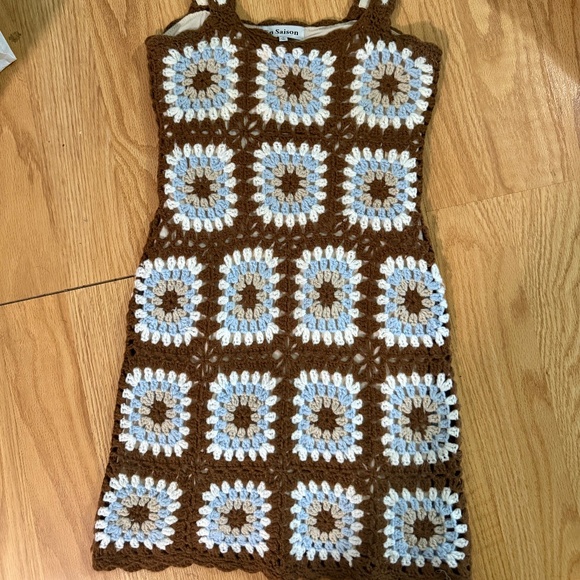 En Saison Crochet Mini Dress Size Small - Picture 4 of 5